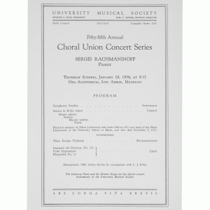 1934 Rachmaninoff Program