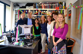 Several members of the Operations Department celebrating General Manager John Kieser’s birthday. From left to right: Andrea Drummond, John Kieser, Jeannette Wong, Joyce Wessling, Casey Daliyo, Nicole Zucca, and Jessica Huntsman